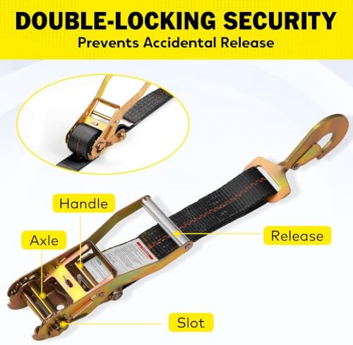 4 Pack Car Tie Down Straps for Trailers, 000 lbs Break Strength, Includes 4 x - Image 3