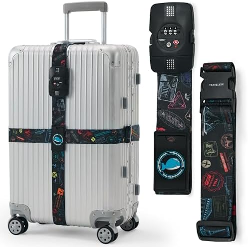 Travelkin Luggage Straps TSA Approved, Suitcase Straps by MoreThanTravel