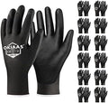 OKIAAS PU Coated Work Gloves Men, Ultra Grip & Lightweight, 12 Pairs Bulk by OKIAAS