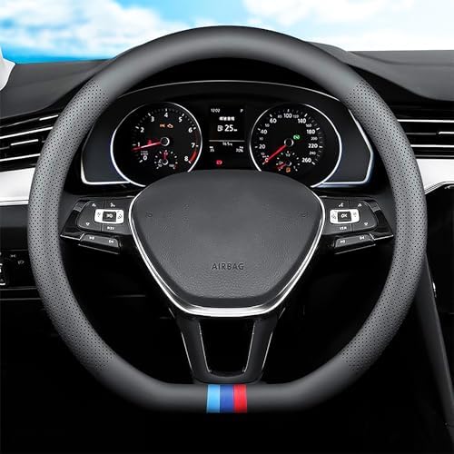 Tricolor Stripes D-Type Steering Wheel Cover, Cute Steering Wheel Cover - Image 2