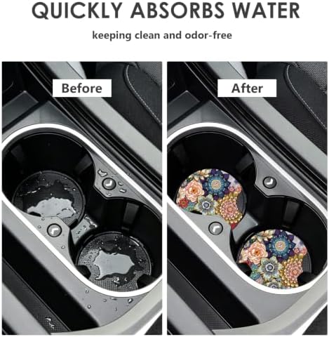 2 Pack Car Coasters，2.75-inch Neoprene Non-Slip Cup Holder Coasters - Image 5