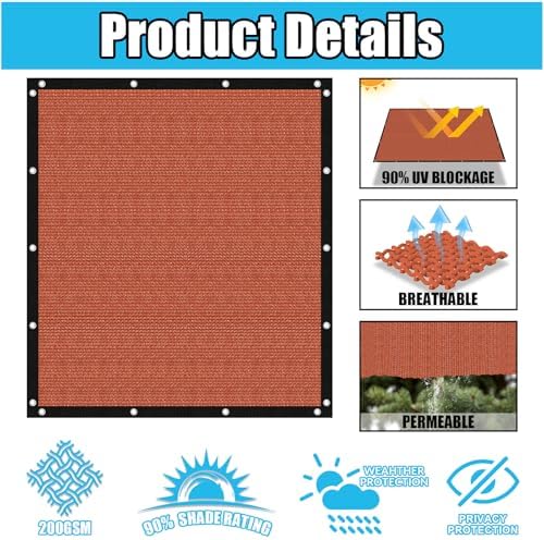 Amagenix 90% Pergola Shade Cover 14' X 24' Sun Shade Cloth - Image 3