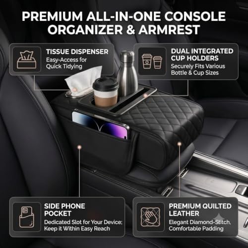 Zpana 4 in 1 Car Center Console Armrest Pillow, Memory Foam - Image 3