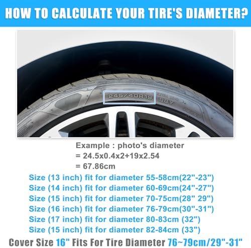 uxcell Universal 210D Polyester Spare Tire Cover - Image 5