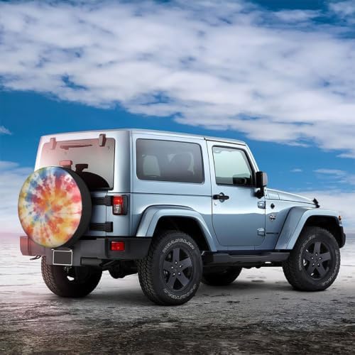 Tie Dye Spare Tire Cover Waterproof Wheel Cover 16 Inch Universal Fit - Image 3