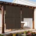Outdoor Roller Shade 6'W x 11'H Cordless Shades Roll Up, Folding Exterior Patio by Coonoble