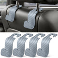 SINGARO Universal 4 Pack Car Seat Headrest Purse Hook, Carbon Fiber Back Seat by SINGARO