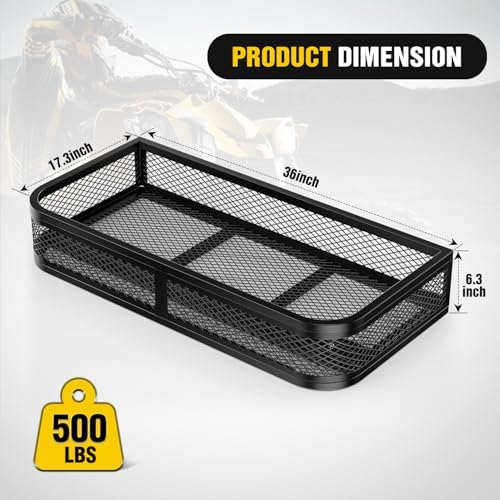 Nilight ATV Front Cargo Basket, Heavy Duty ATV Storage Cargo Box Attachments - Image 4