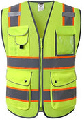 JKSafety Safety Vest for Men Women Reflective Hi Vis JK100 Yellow 3XL by JKSafety