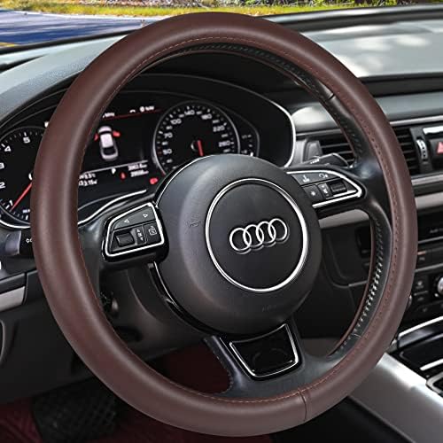 Haokay Heavy Duty Pure Cowhide Steering Wheel Cover, Genuine Leather Steering by HAOKAYAUTOPRODUCTS