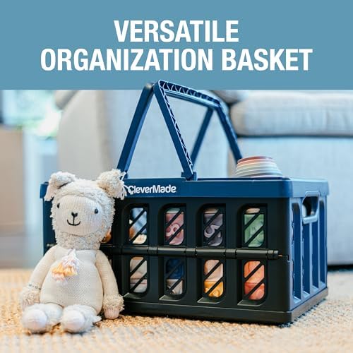 CleverMade Collapsible Shopping Basket - 24L - Obsidian - Image 5