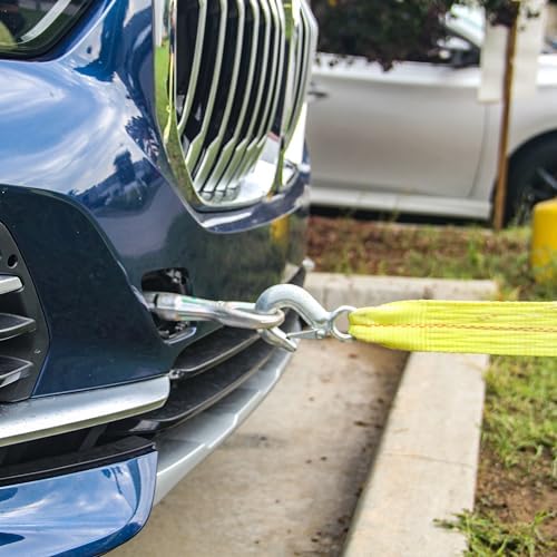 HFS 2" X 30', 4.5 Ton 2 Inch X 30 Ft. Polyester Tow Strap Rope 2 Hooks 10 - Image 3