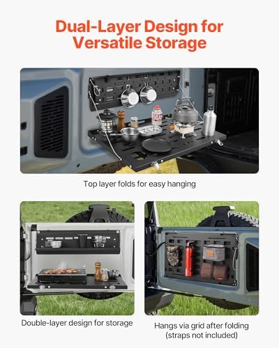 VEVOR Tailgate Table for 2021-2026 Ford Bronco 4 Door Hardtops, Foldable Molle - Image 3