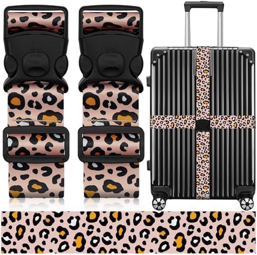 2 Pack Luggage Straps for Suitcases, Adjustable Travel Belt by ZHOMA