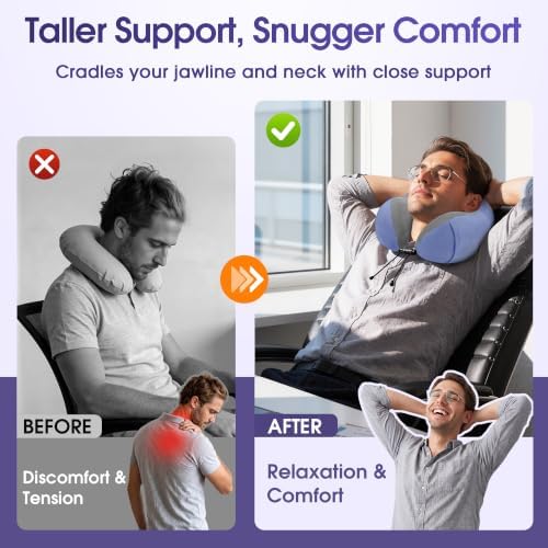 CloudBliss Memory Foam Travel Neck Pillow Airplane, 2 Pack - Image 6