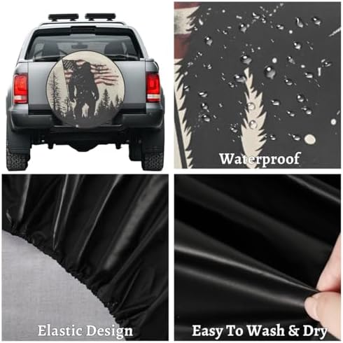 Rv Spare Tire Cover Wheel Bigfoot Mountain American Flag Tire Covers Wheel - Image 4