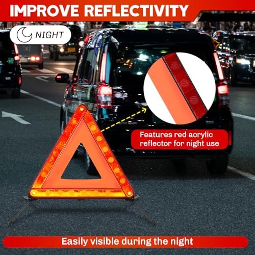 Emergency Warning Triangles 3 Pack Reflective Warning Triangle - Image 4
