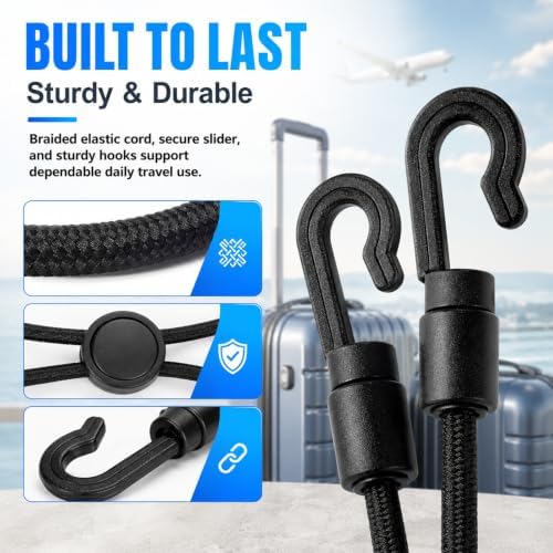 2 Pack Under Seat Bag Strap for Airplane Travel, Backpack Legroom Extender - Image 6