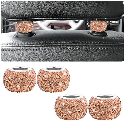 XINLIYA 4 Pack Car Headrest Collars, Bling Car Head Rest Collars Rings Decor by XINLIYA