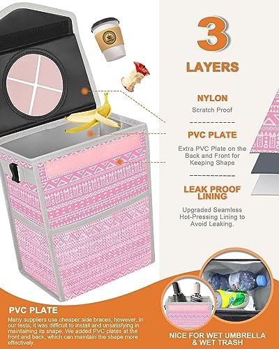Pritent Car Trash Can with Lid Leakproof Car Garbage Bag Vehicle Trash Bin - Image 3
