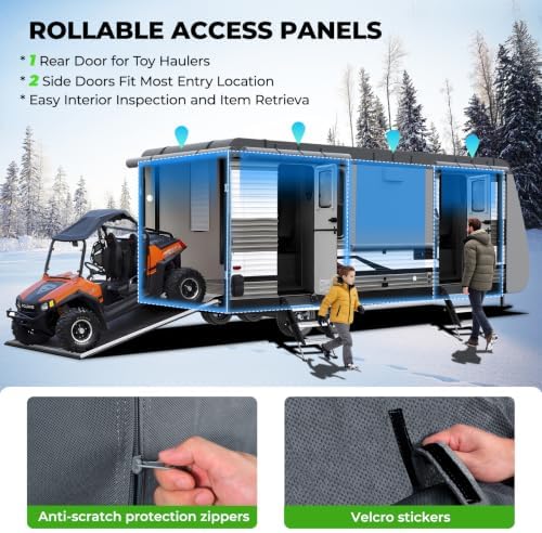 Fonzier Extra Thick 9 Layers Travel Trailer RV Cover Fits 20.1-22FT - Image 4