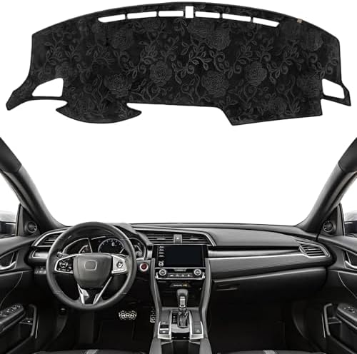 Dashboard Cover Dash Mat Fit for Ho-nda Civic 2021-2016, Car Dash Board Mat by KEYOOG