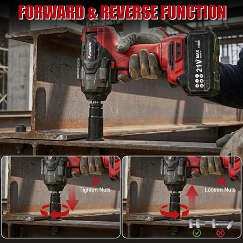 AOBEN 1100N.m Cordless Impact Wrench, 1/2" High Torque Impact Gun, 3-Speed - Image 3