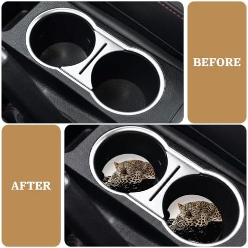 Black Leopard Car Coasters for Cup Holders, Absorbent Car Coaster for Women - Image 4