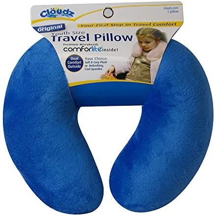 Cloudz Kids Dual Comfort Microbead Airplane Travel Neck Pillow. Super Soft Cozy by Cl%C3%B6udz