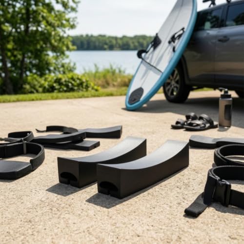 2 Pieces Soft Roof Rack Pads Wave Board Roof Pads Board Carrier - Image 5