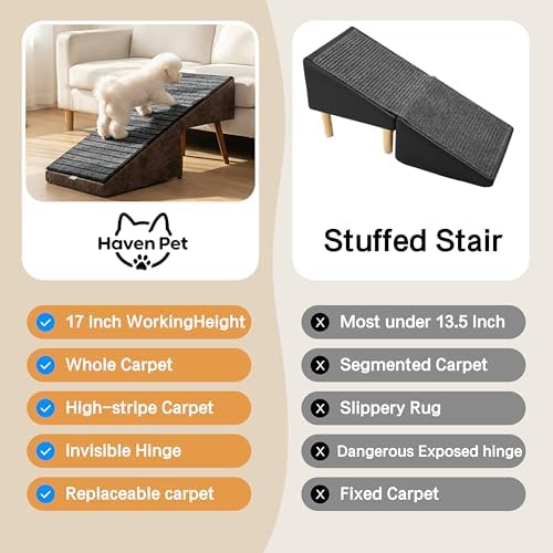 17" 2-in-1 Dog Ottoman Ramp for Couch & Small Dogs - Image 5