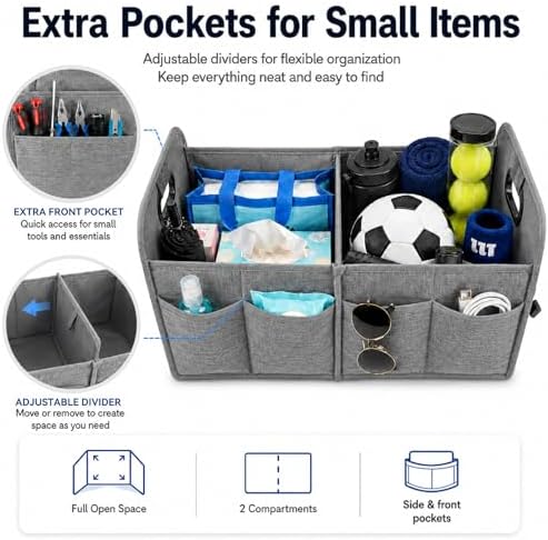 PAT SAM'S Car Trunk Organizer for SUV, Collapsible Storage Box - Image 6