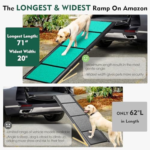 Dog Ramp for Car 71" x 20" Folding SUV Dog Ramps - Image 3