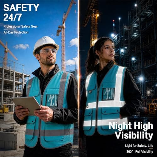 XIAKE Reflective Safety Vest for Men & Women High Visibility Class 2 Vest - Image 5