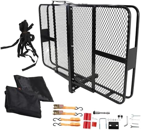 zeech 500 LBS Capacity 2" Receiver 60" x 36" x 6" Black Steel Folding Trailer - Image 3