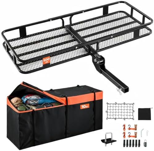 VEVOR 60 x 24 x 6 in Folding Hitch Cargo Carrier 500lbs Capacity by VEVOR