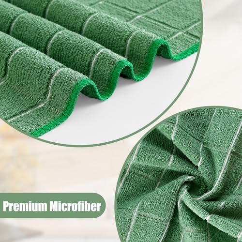 Homaxy Microfiber Kitchen Towels and Dishcloths Sets, 20 Pack, Grass Green - Image 2