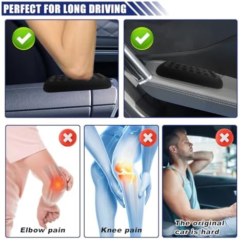 KITUREK Arm Rest Elbow Pads for Car, Car Elbow Memory Foam Rest Pads, Removable - Image 4