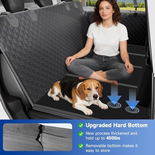Dog Car Seat Cover for Back Seat Waterproof Oxford Fabric, Hard Bottom Back - Image 4