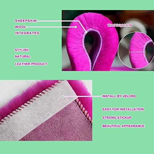 Green 2 Pack Sheepskin Car Seat Belt Cover Pads | Wool Seatbelt Cushions - Image 5