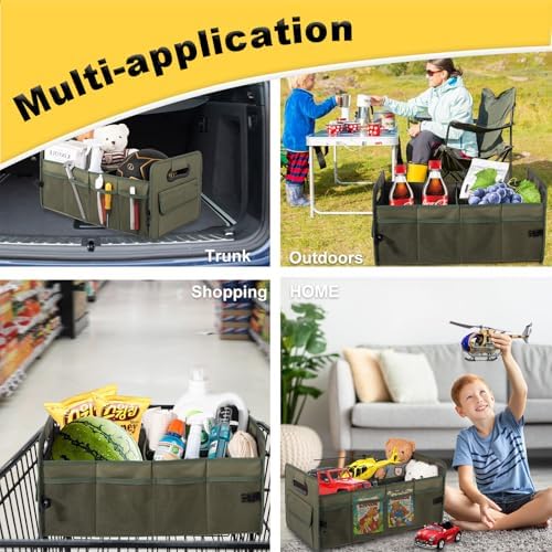JiatuA Car Trunk Organizer, Collapsible Car Organizers and Storage Green - Image 4