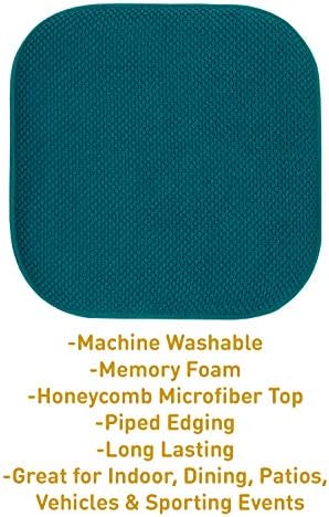 Sweet Home Collection Chair Cushion Memory Foam Pads Honeycomb Pattern Slip Non - Image 3