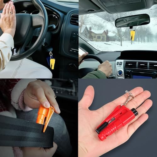 8 Pcs Car Window Breaker Tool Keychain, 3 in 1 Glass Breaker Seatbelt Cutter - Image 6