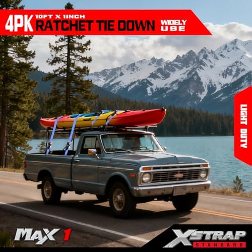 XSTRAP STANDARD 4-Pack Ratchet Tie Down Straps - Image 2