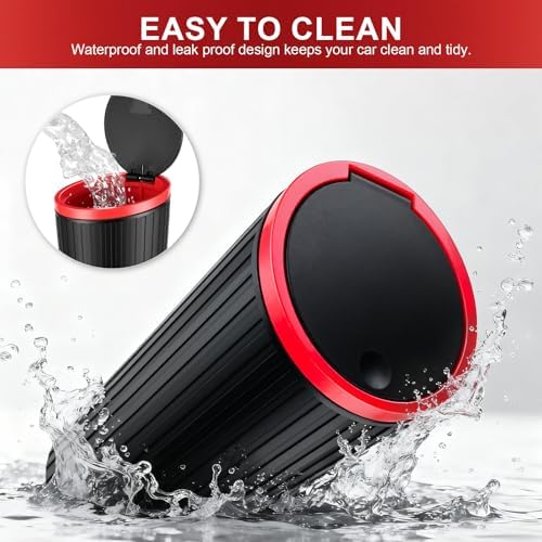 SINGARO Car Trash Can with Lid, Leakproof Mini Garbage Bin - Image 6