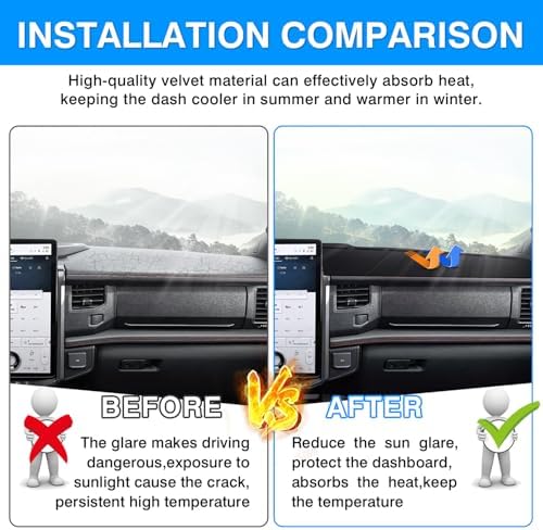 Autorder Dashboard Cover Mat for 2022-2025 2026 Ford F-150 Lightning F150 - Image 3