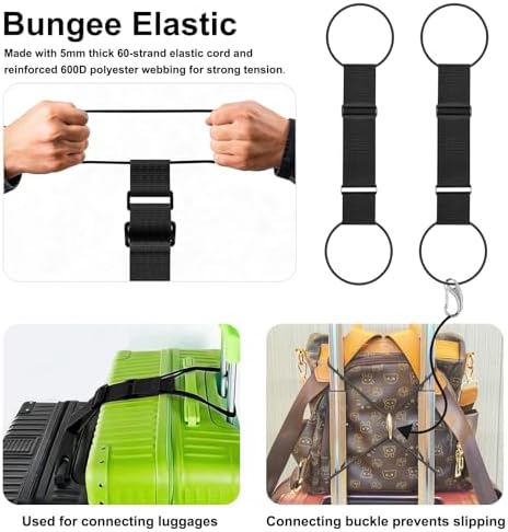 5 Pack Adjustable Luggage Connector Straps - Image 4