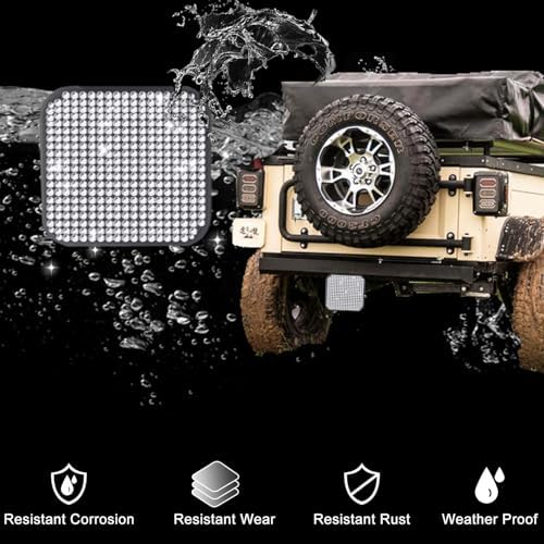 Bling Trailer Hitch Cover with White - Image 4