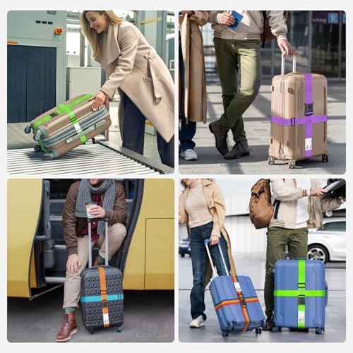 BILIONE Luggage Straps for Suitcases, Adjustable Lockable Suitcase Straps - Image 5