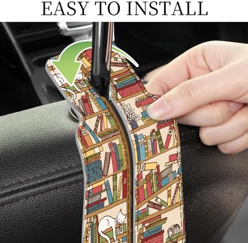 PU Leather Car Seat Hook, Storage Headrest Hanger, Cute Car Backseat Organizer - Image 5